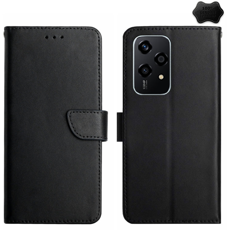 For Honor 200 Lite Global HT02 Genuine Leather Fingerprint-proof Flip Phone Case(Black) - free shipping - PMC TechLife - Order now!