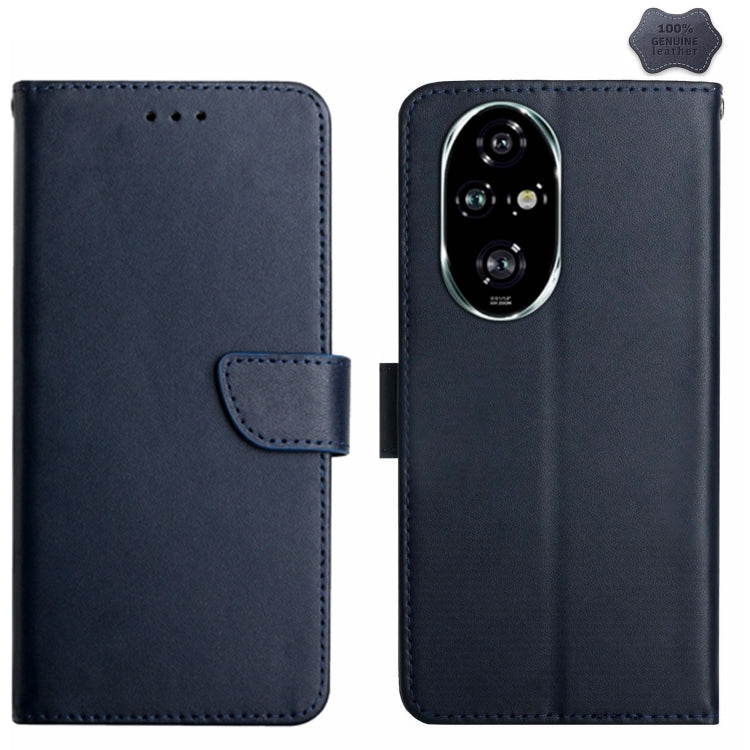 For Honor 200 Pro 5G Global HT02 Genuine Leather Fingerprint-proof Flip Phone Case(Blue) - free shipping - PMC TechLife - Order now!
