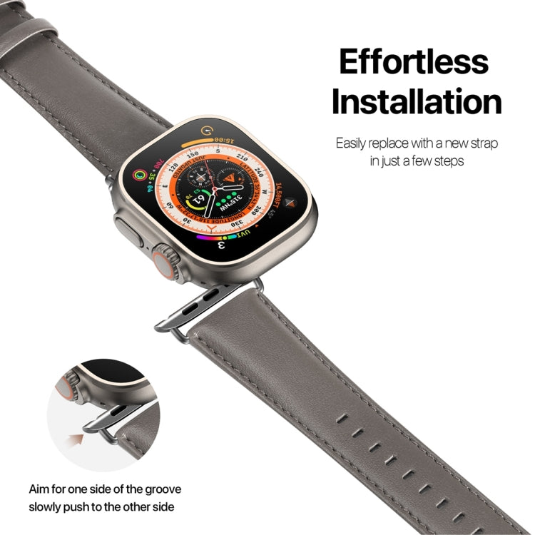 For Apple Watch 6 40mm DUX DUCIS YS Series Genuine Leather Watch Band(Grey) - Watch Bands by DUX DUCIS | Online Shopping South Africa | PMC Jewellery | Buy Now Pay Later Mobicred