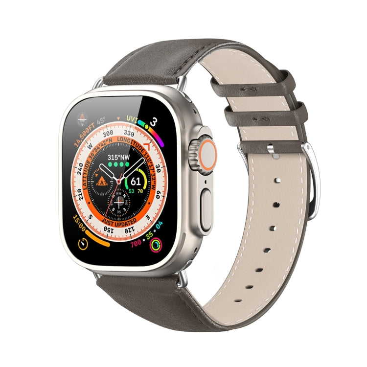 For Apple Watch 5 40mm DUX DUCIS YS Series Genuine Leather Watch Band(Grey) - Watch Bands by DUX DUCIS | Online Shopping South Africa | PMC Jewellery | Buy Now Pay Later Mobicred