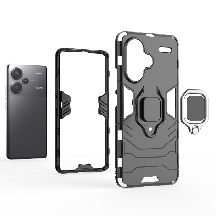 For Xiaomi Redmi Note 13 Pro+ Shockproof PC + TPU Holder Phone Case(Red) - Xiaomi Cases by PMC TechLife | Online Shopping South Africa | PMC TechLife | Buy Now Pay Later Mobicred