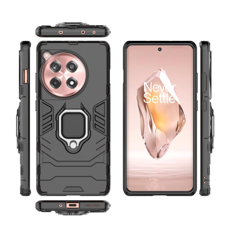 For OnePlus 12R / Ace 3 5G Shockproof PC + TPU Holder Phone Case(Black) - OnePlus Cases by PMC TechLife | Online Shopping South Africa | PMC TechLife