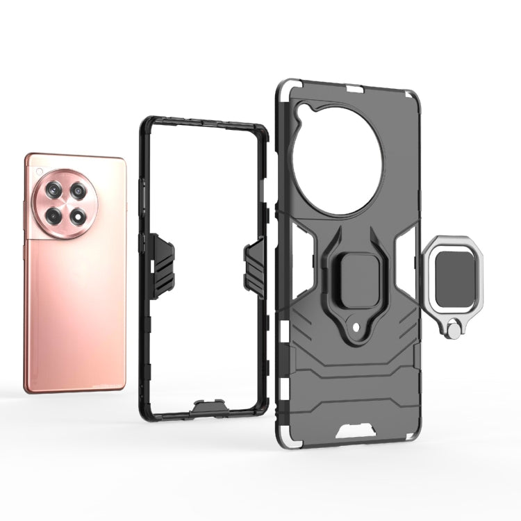 For OnePlus 12R / Ace 3 5G Shockproof PC + TPU Holder Phone Case(Black) - OnePlus Cases by PMC TechLife | Online Shopping South Africa | PMC TechLife