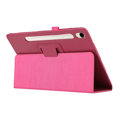 For Samsung Galaxy Tab S9 Litchi Texture Leather Tablet Case with Holder(Rose Red) - Other Galaxy Tab PC by PMC Jewellery | Online Shopping South Africa | PMC Jewellery | Buy Now Pay Later Mobicred