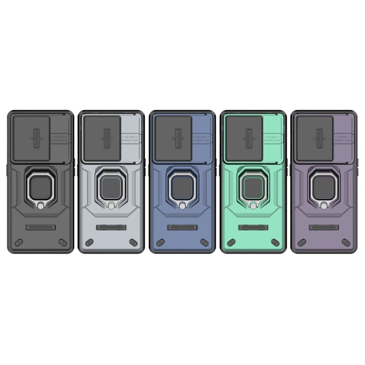 For OnePlus 11R 5G Sliding Camshield TPU + PC Shockproof Phone Case with Holder(Purple) - OnePlus Cases by PMC TechLife | Online Shopping South Africa | PMC TechLife | Buy Now Pay Later Mobicred