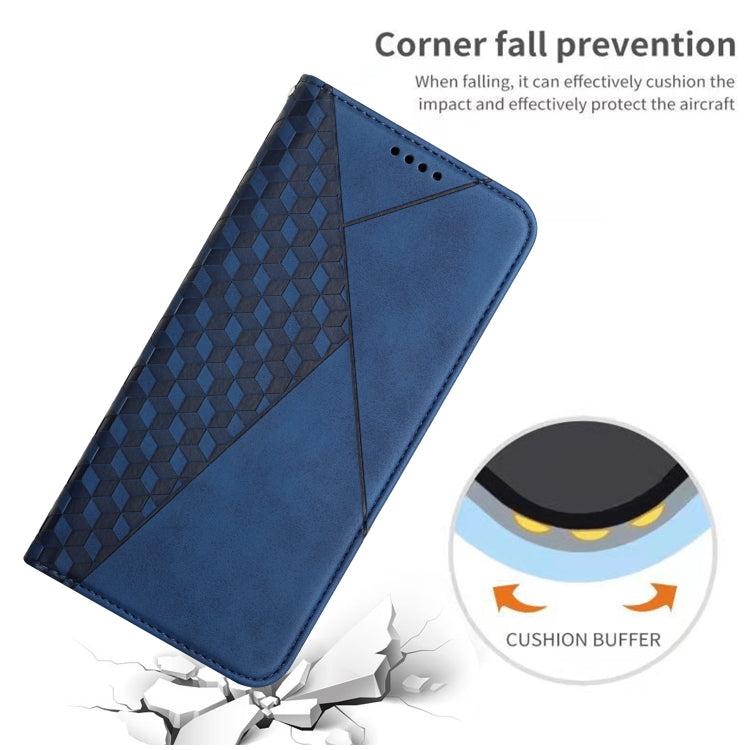 For Motorola Edge 2024 Diamond Splicing Skin Feel Magnetic Leather Phone Case(Blue) - Motorola Cases by PMC Jewellery | Online Shopping South Africa | PMC Jewellery | Buy Now Pay Later Mobicred