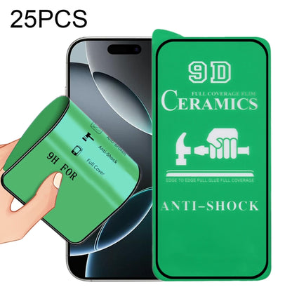 For iPhone 16 Pro 25pcs 9D Full Screen Full Glue Ceramic Film - iPhone 16 Pro Tempered Glass by PMC Jewellery | Online Shopping South Africa | PMC Jewellery | Buy Now Pay Later Mobicred