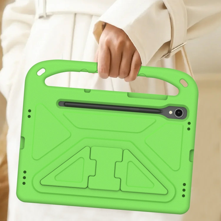 For Samsung Galaxy Tab S9 Handle EVA Shockproof Tablet Case with Holder(Green) - Galaxy Tab S9 Cases by PMC Jewellery | Online Shopping South Africa | PMC Jewellery | Buy Now Pay Later Mobicred