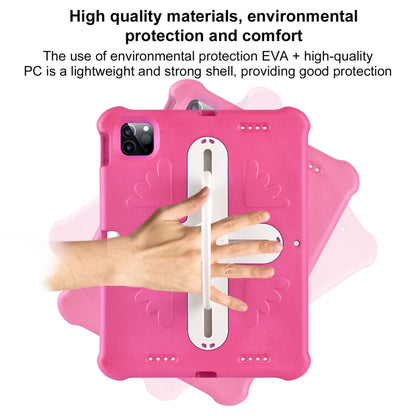 For iPad Pro 11 2024 Shield 360 Rotation Handle EVA Shockproof PC Tablet Case(Rose Red Beige) - iPad Pro 11 2024 Cases by PMC Jewellery | Online Shopping South Africa | PMC Jewellery | Buy Now Pay Later Mobicred