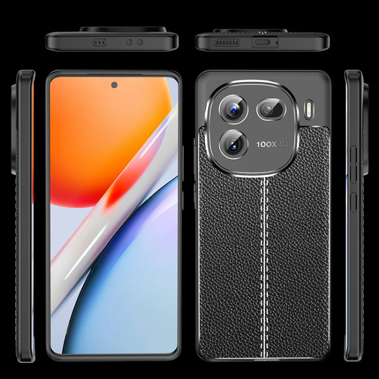 For vivo iQOO 12 Litchi Texture Shockproof TPU Phone Case(Blue) - iQOO 12 Cases by PMC TechLife | Online Shopping South Africa | PMC TechLife | Buy Now Pay Later Mobicred