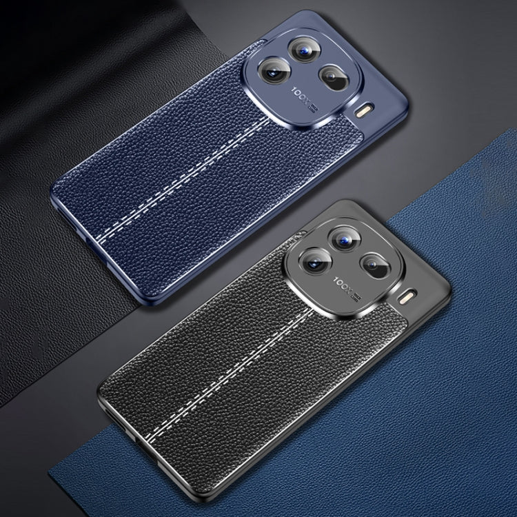 For vivo iQOO 12 Pro Litchi Texture Shockproof TPU Phone Case(Blue) - iQOO 12 Pro Cases by PMC TechLife | Online Shopping South Africa | PMC TechLife | Buy Now Pay Later Mobicred