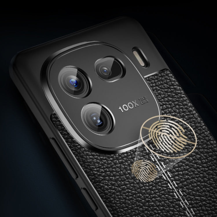 For vivo iQOO 12 Pro Litchi Texture Shockproof TPU Phone Case(Blue) - iQOO 12 Pro Cases by PMC TechLife | Online Shopping South Africa | PMC TechLife | Buy Now Pay Later Mobicred