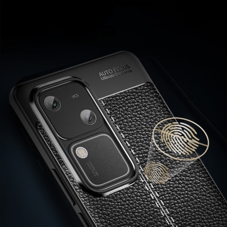 For vivo S18 Litchi Texture Shockproof TPU Phone Case(Black) - S18 Cases by PMC Jewellery | Online Shopping South Africa | PMC Jewellery | Buy Now Pay Later Mobicred