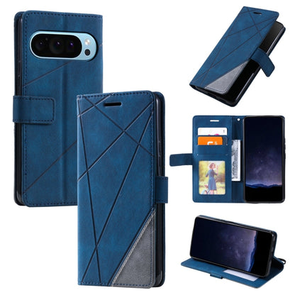 For Google Pixel 9 Pro Skin Feel Splicing Leather Phone Case(Blue) - Google Cases by PMC Jewellery | Online Shopping South Africa | PMC Jewellery | Buy Now Pay Later Mobicred