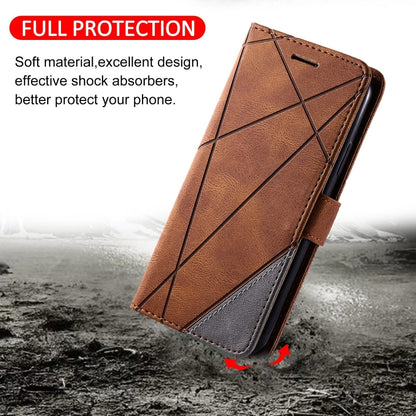 For Google Pixel 9 Pro Skin Feel Splicing Leather Phone Case(Brown) - Google Cases by PMC Jewellery | Online Shopping South Africa | PMC Jewellery | Buy Now Pay Later Mobicred