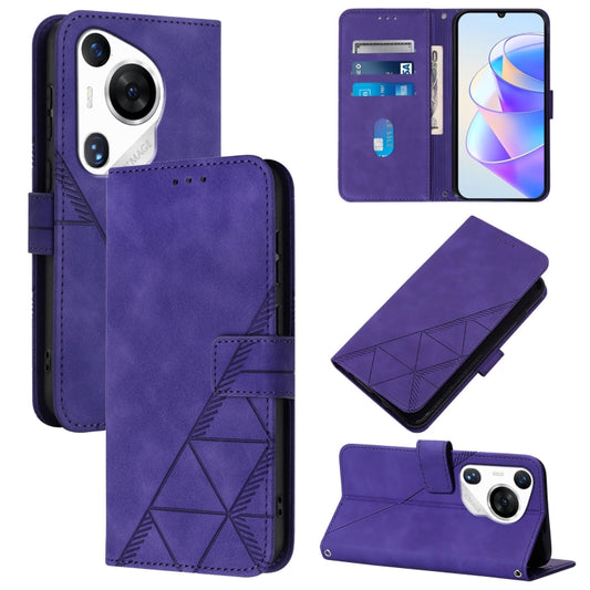 For Huawei Pura 70 Pro Crossbody 3D Embossed Flip Leather Phone Case(Purple) - Huawei Cases by PMC Jewellery | Online Shopping South Africa | PMC Jewellery | Buy Now Pay Later Mobicred