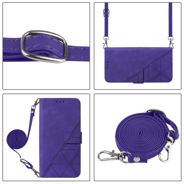 For Huawei Pura 70 Pro Crossbody 3D Embossed Flip Leather Phone Case(Purple) - Huawei Cases by PMC Jewellery | Online Shopping South Africa | PMC Jewellery | Buy Now Pay Later Mobicred