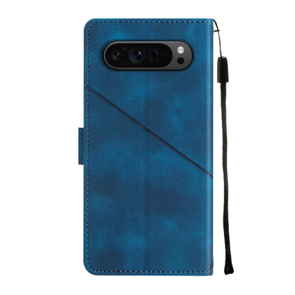 For Google Pixel 9 Pro XL Skin-feel Embossed Leather Phone Case(Blue) - Google Cases by PMC Jewellery | Online Shopping South Africa | PMC Jewellery | Buy Now Pay Later Mobicred