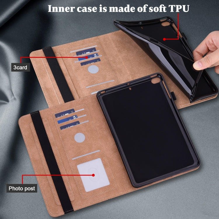 For Lenovo Tab M11 / Xiaoxin Pad 11 2024 Solid Color Stripe Embossed Leather Tablet Case(Brown) - free shipping - PMC Jewellery - Order now!