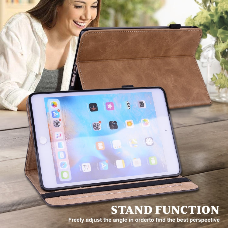 For Lenovo Tab M11 / Xiaoxin Pad 11 2024 Solid Color Stripe Embossed Leather Tablet Case(Brown) - free shipping - PMC Jewellery - Order now!