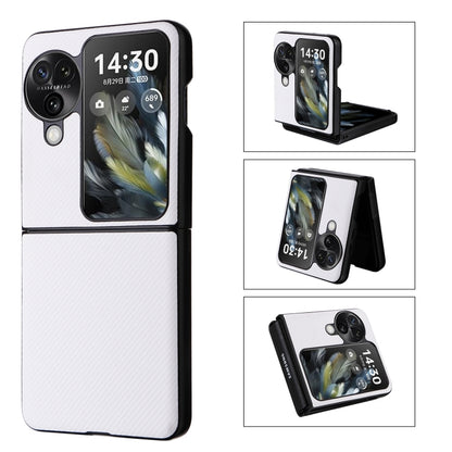 For OPPO Find N3 Flip PU Leather PC Phone Case(White) - Find N3 Flip Cases by PMC Jewellery | Online Shopping South Africa | PMC Jewellery | Buy Now Pay Later Mobicred