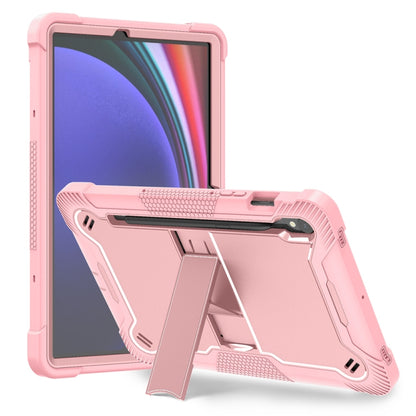 For Samsung Galaxy Tab S9 Shockproof Silicone Hybrid PC Tablet Case with Holder(Rose Gold) - Galaxy Tab S9 Cases by PMC Jewellery | Online Shopping South Africa | PMC Jewellery | Buy Now Pay Later Mobicred