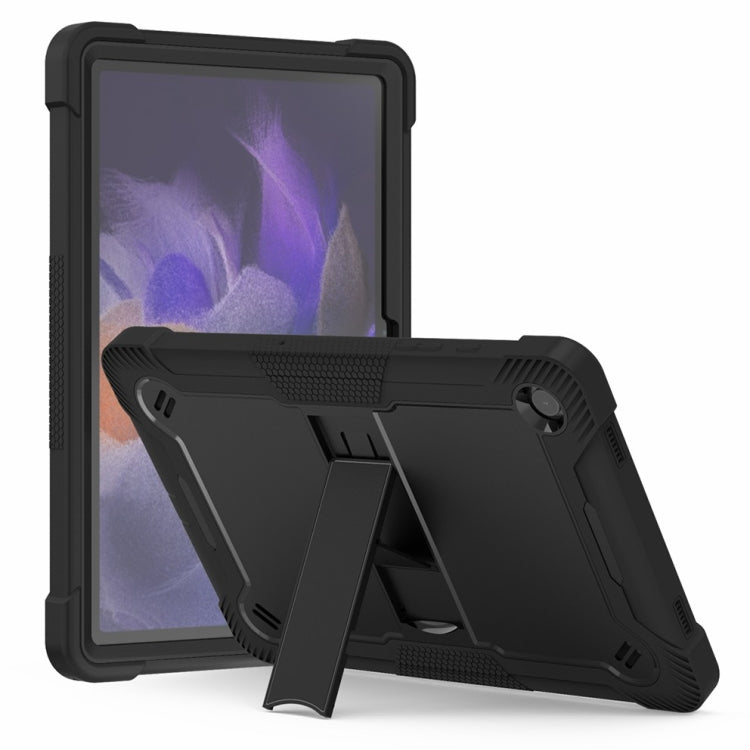 For Samsung Galaxy Tab A9+ Shockproof Silicone Hybrid PC Tablet Case with Holder(Black) - Galaxy Tab A9+ by PMC Jewellery | Online Shopping South Africa | PMC Jewellery