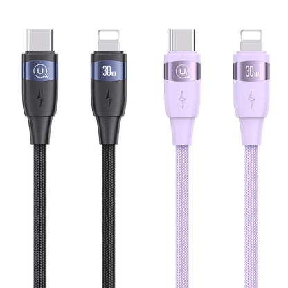 USAMS US-SJ635 U85 2m Type-C to 8 Pin PD30W Aluminum Alloy Fast Charging & Data Cable(Purple) - 2 in 1 Cable by USAMS | Online Shopping South Africa | PMC Jewellery | Buy Now Pay Later Mobicred