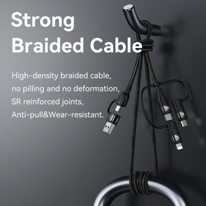 USAMS US-SJ646 U85 2m PD100W 6 in 1 Alloy Multifunctional Fast Charging Cable(Black) - Multifunction Cable by USAMS | Online Shopping South Africa | PMC Jewellery | Buy Now Pay Later Mobicred