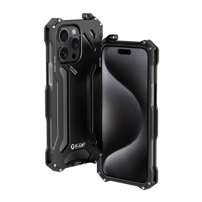 For iPhone 15 Pro Max R-JUST RJ17 Shockproof Armor Metal Phone Case(Black) - iPhone 15 Pro Max Cases by R-JUST | Online Shopping South Africa | PMC Jewellery