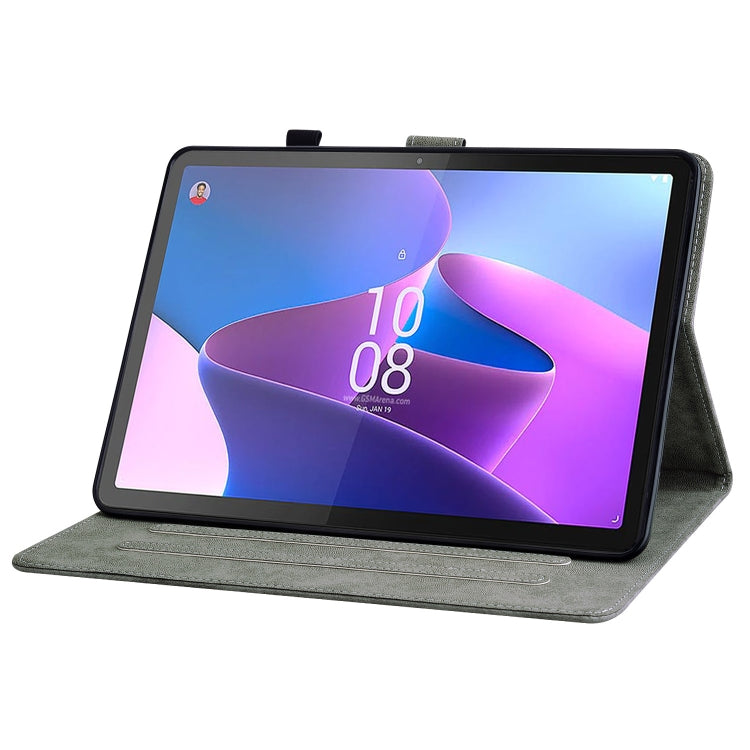 For Lenovo Tab P12 Tiger Pattern Flip Leather Tablet Case(Dark Green) - Lenovo by PMC TechLife | Online Shopping South Africa | PMC TechLife | Buy Now Pay Later Mobicred