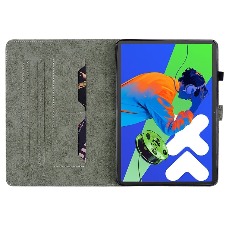 For Lenovo Tab P12 Pro 12.7 2025 Tiger Pattern Flip Leather Tablet Case(Dark Blue) - Lenovo by PMC TechLife | Online Shopping South Africa | PMC TechLife | Buy Now Pay Later Mobicred