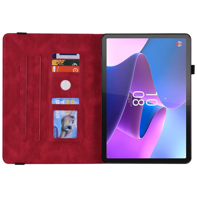 For Lenovo Tab P12 Butterfly Flower Embossed Leather Tablet Case(Red) - Lenovo by PMC TechLife | Online Shopping South Africa | PMC TechLife | Buy Now Pay Later Mobicred