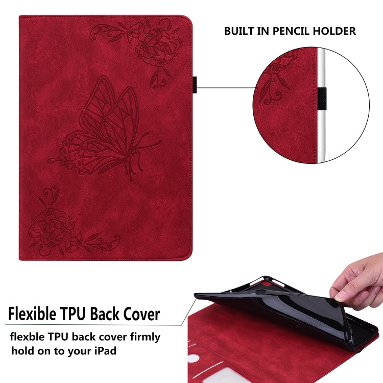 For Honor Pad X8 Pro/X9 Butterfly Flower Embossed Leather Tablet Case(Red) - free shipping - PMC TechLife - Order now!