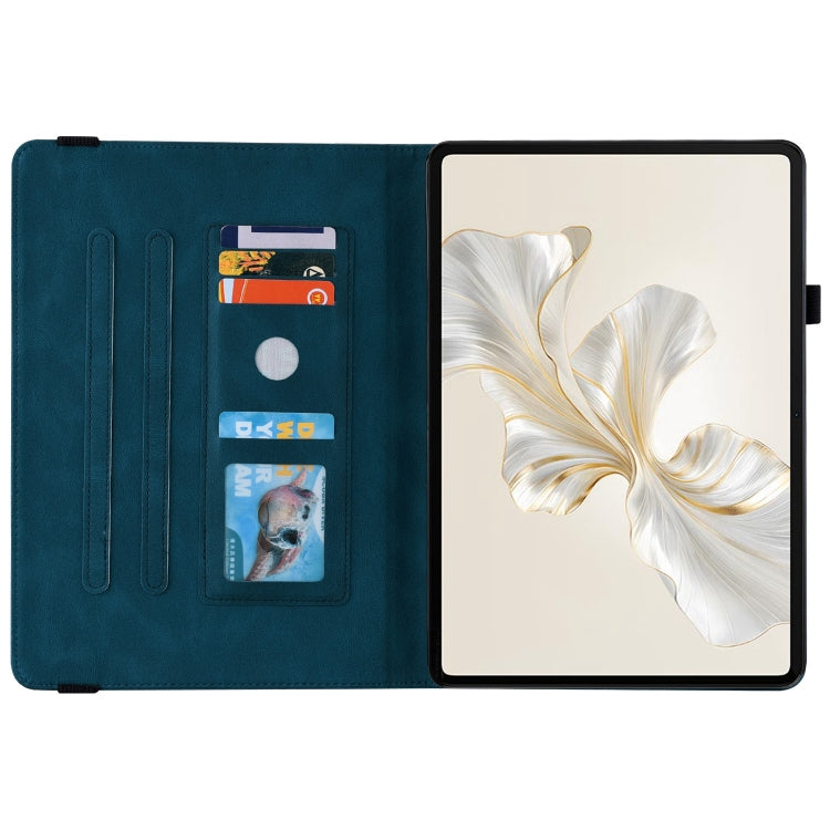 For Honor Pad 9 12.1 Butterfly Flower Embossed Leather Tablet Case(Blue) - Honor by PMC TechLife | Online Shopping South Africa | PMC TechLife | Buy Now Pay Later Mobicred