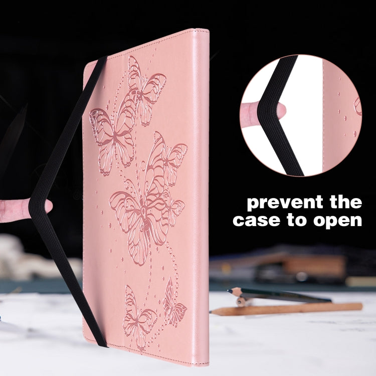 For Samsung Galaxy Tab S9 Embossed Butterfly Pattern Horizontal Flip Leather Tablet Case(Pink) - Galaxy Tab S9 Cases by PMC Jewellery | Online Shopping South Africa | PMC Jewellery | Buy Now Pay Later Mobicred