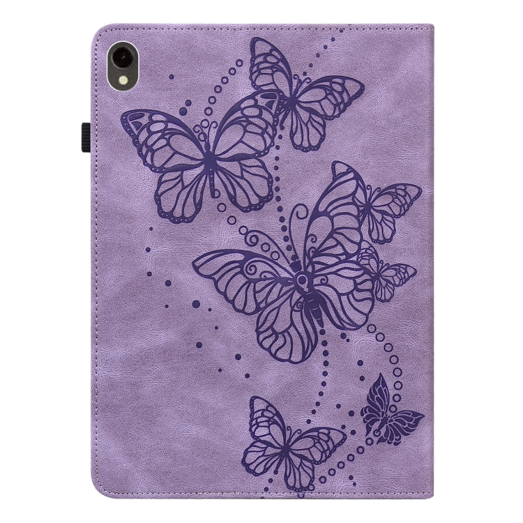 For Samsung Galaxy Tab S9 Embossed Butterfly Pattern Horizontal Flip Leather Tablet Case(Purple) - Galaxy Tab S9 Cases by PMC Jewellery | Online Shopping South Africa | PMC Jewellery | Buy Now Pay Later Mobicred