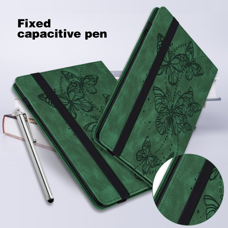 For Samsung Galaxy Tab S9 Embossed Butterfly Pattern Horizontal Flip Leather Tablet Case(Green) - free shipping - PMC Jewellery - Order now!