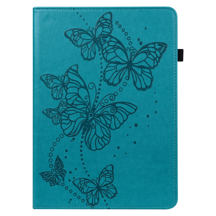 For Samsung Galaxy Tab S9 Embossed Butterfly Pattern Horizontal Flip Leather Tablet Case(Blue) - Galaxy Tab S9 Cases by PMC Jewellery | Online Shopping South Africa | PMC Jewellery | Buy Now Pay Later Mobicred