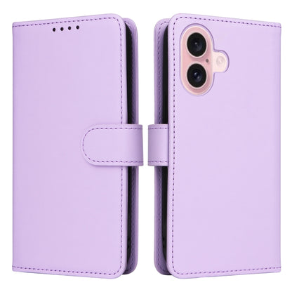 For iPhone 16 BETOPNICE BN-005 2 in 1 Detachable Imitate Genuine Leather Phone Case(Light Purple) - iPhone 16 Cases by BETOPNICE | Online Shopping South Africa | PMC Jewellery | Buy Now Pay Later Mobicred