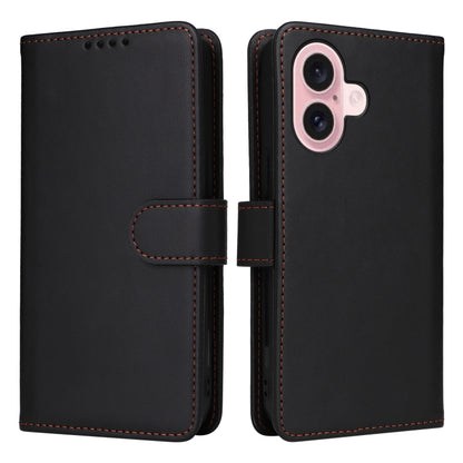 For iPhone 16 BETOPNICE BN-005 2 in 1 Detachable Imitate Genuine Leather Phone Case(Black) - iPhone 16 Cases by BETOPNICE | Online Shopping South Africa | PMC Jewellery | Buy Now Pay Later Mobicred