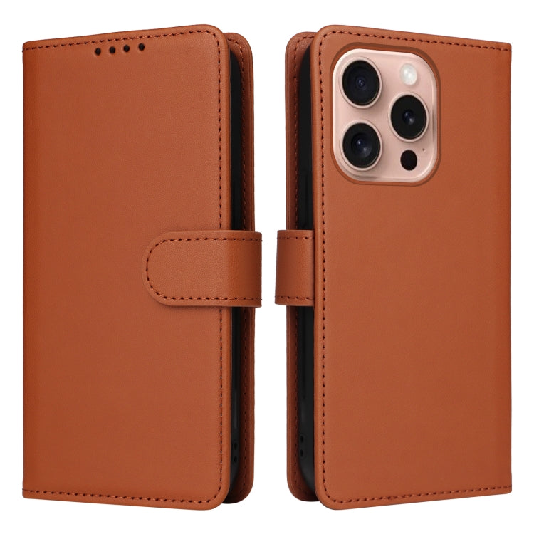 For iPhone 16 Pro BETOPNICE BN-005 2 in 1 Detachable Imitate Genuine Leather Phone Case(Brown) - iPhone 16 Pro Cases by BETOPNICE | Online Shopping South Africa | PMC Jewellery | Buy Now Pay Later Mobicred