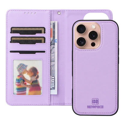 For iPhone 16 Pro Max BETOPNICE BN-005 2 in 1 Detachable Imitate Genuine Leather Phone Case(Light Purple) - iPhone 16 Pro Max Cases by BETOPNICE | Online Shopping South Africa | PMC Jewellery | Buy Now Pay Later Mobicred