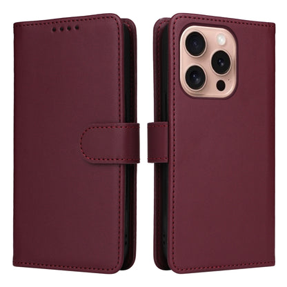 For iPhone 16 Pro Max BETOPNICE BN-005 2 in 1 Detachable Imitate Genuine Leather Phone Case(Wine Red) - iPhone 16 Pro Max Cases by BETOPNICE | Online Shopping South Africa | PMC Jewellery | Buy Now Pay Later Mobicred