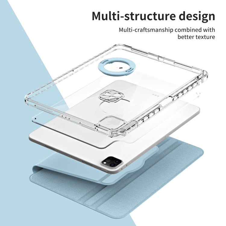 For iPad Pro 11 2024 360 Rotation Detachable Clear Acrylic Leather Tablet Case(Ice Blue) - iPad Pro 11 2024 Cases by PMC TechLife | Online Shopping South Africa | PMC TechLife | Buy Now Pay Later Mobicred