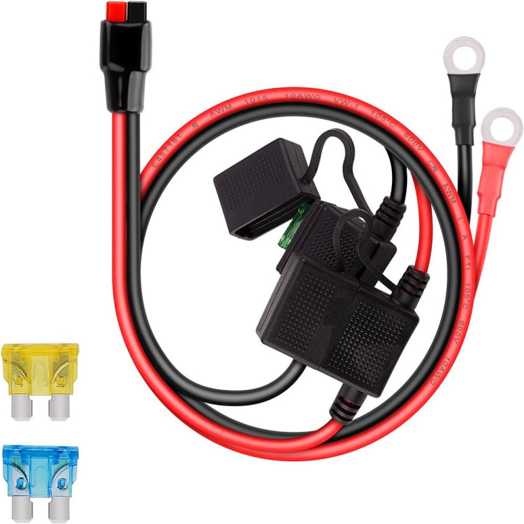 Dual Positive / Negative ATC Style Fuse Holder 10AWG Wire with Ring Terminals & 4 Connectors - DIY Cables by PMC Jewellery | Online Shopping South Africa | PMC Jewellery | Buy Now Pay Later Mobicred