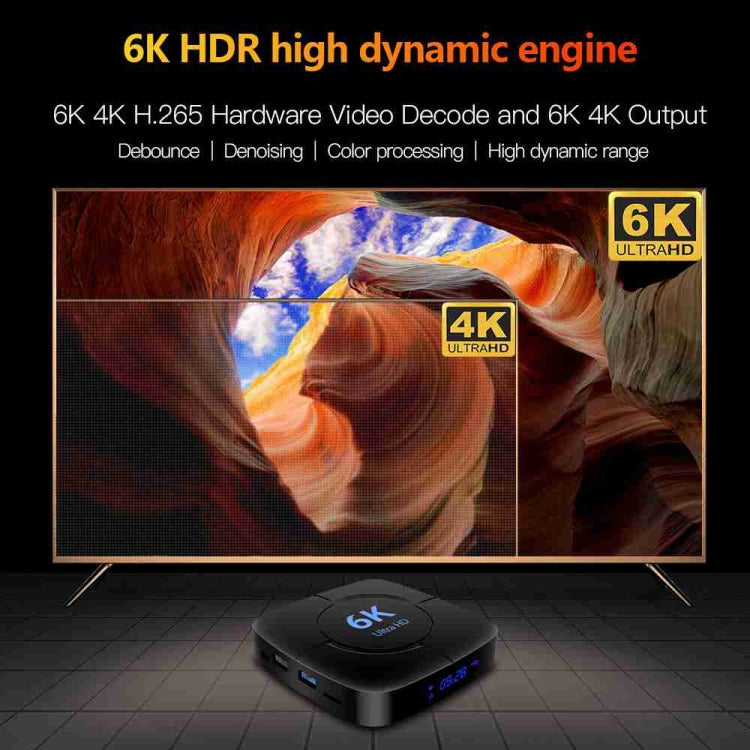 6K Ultra HD Android 12.0 Smart TV Box with Remote Control, 4GB+32GB, Allwinner H616 1.5GHZ Quad-Core(US Plug) - Others by PMC Jewellery | Online Shopping South Africa | PMC Jewellery | Buy Now Pay Later Mobicred