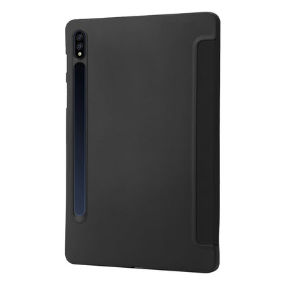 For Samsung Galaxy Tab S9+ / S10+ 3-Fold Holder Silicone Leather Tablet Case(Black) - Galaxy Tab S9+ Cases by PMC Jewellery | Online Shopping South Africa | PMC Jewellery | Buy Now Pay Later Mobicred