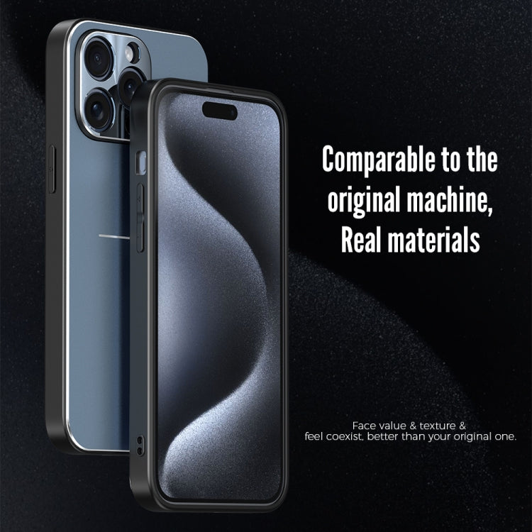 For iPhone 15 R-JUST RJ52 3-Line Style Metal TPU Shockproof Phone Case(Silver) - iPhone 15 Cases by R-JUST | Online Shopping South Africa | PMC Jewellery