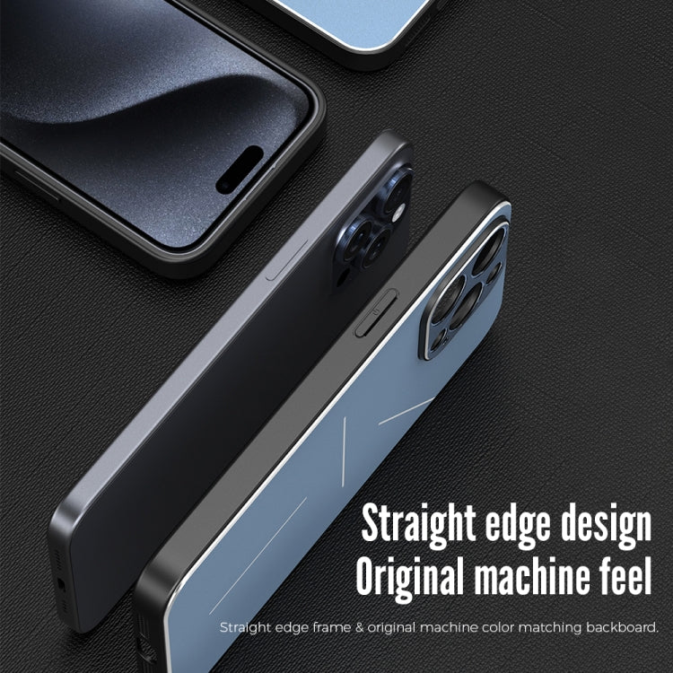 For iPhone 15 Plus R-JUST RJ52 3-Line Style Metal TPU Shockproof Phone Case(Blue) - iPhone 15 Plus Cases by R-JUST | Online Shopping South Africa | PMC Jewellery